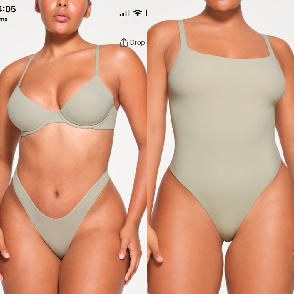 NWT Skims Fits Everybody Bodysuit & matching plunge bra